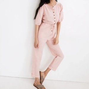Pink/Blush Linen Madewell Jumpsuit